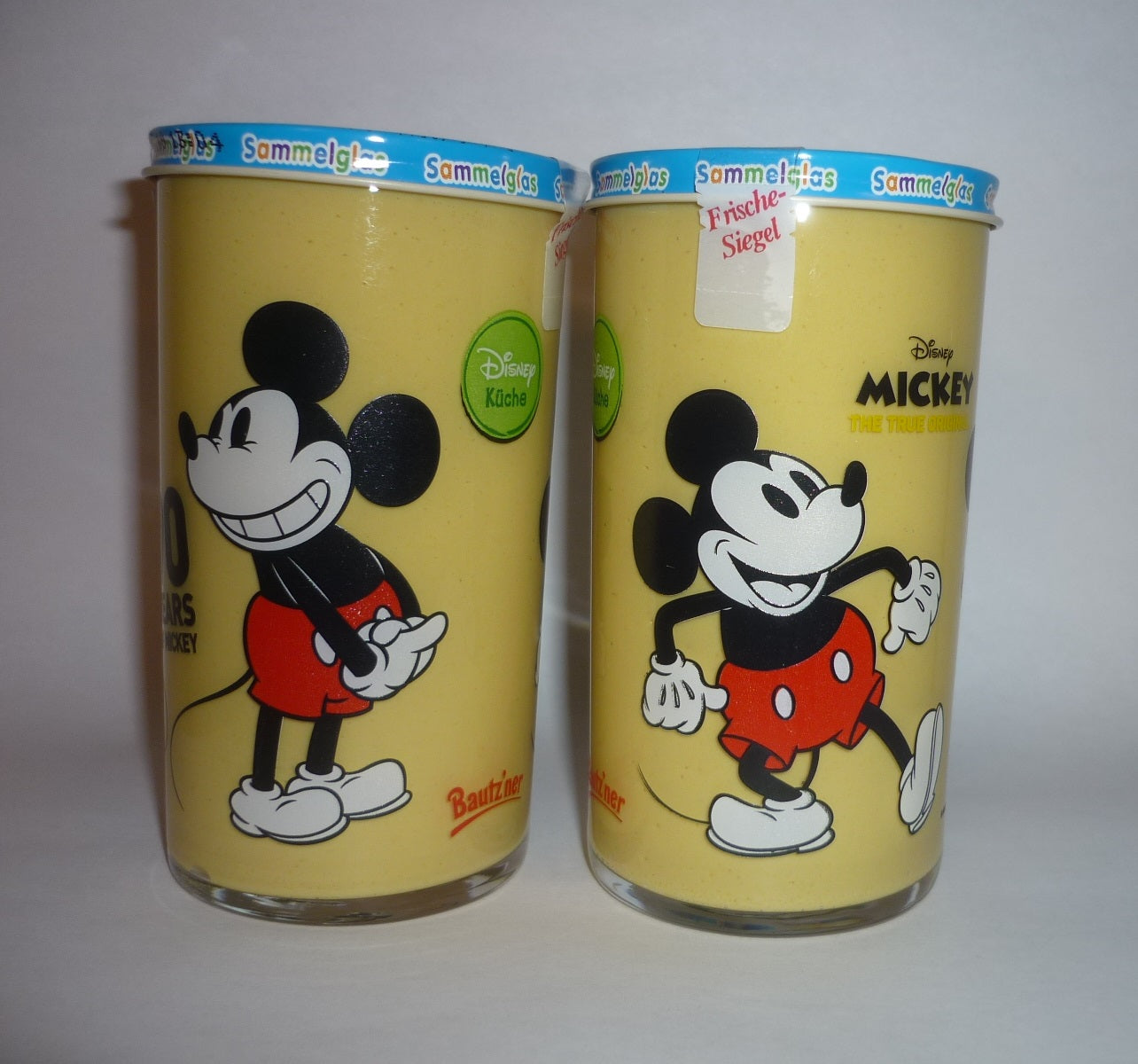 Bautzner KinderSenf 90 Jahre Micky Maus Sammelglas Vintage