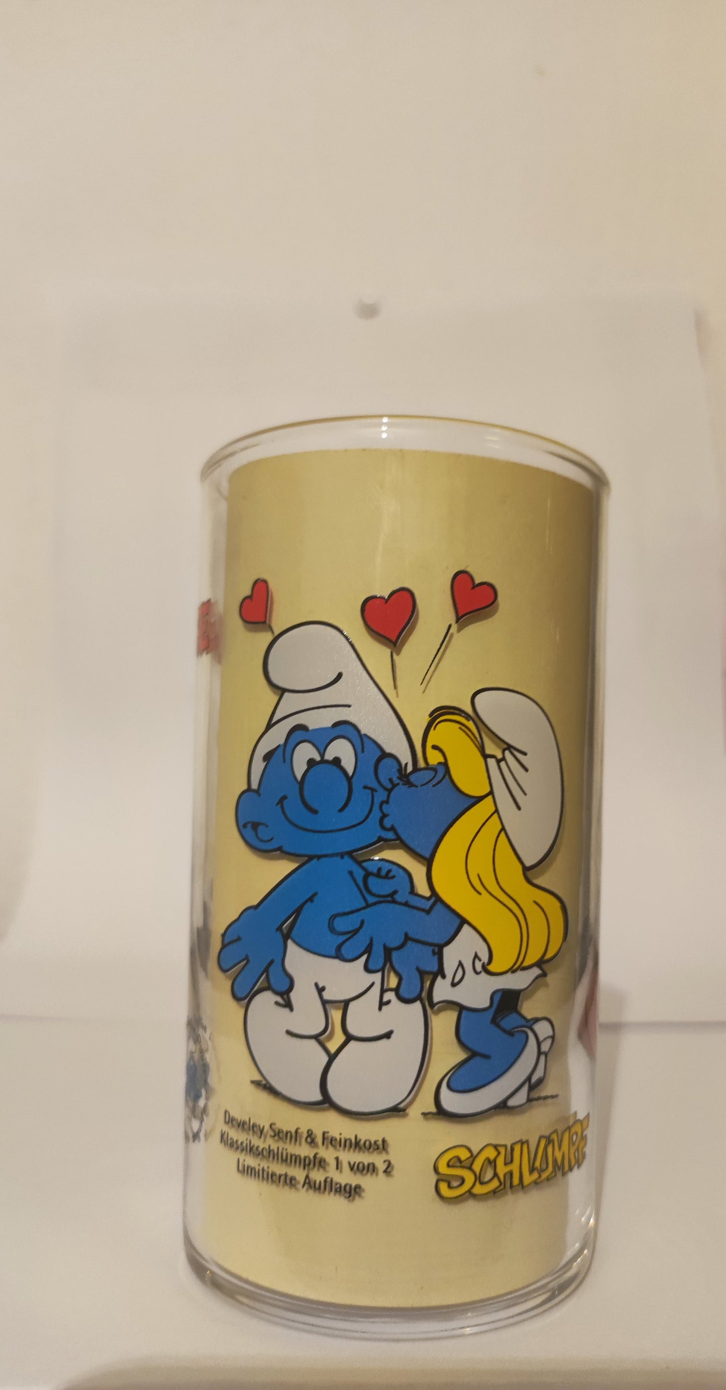 Schlümpfe -Küsse- Sammelglas-Develey Klassik