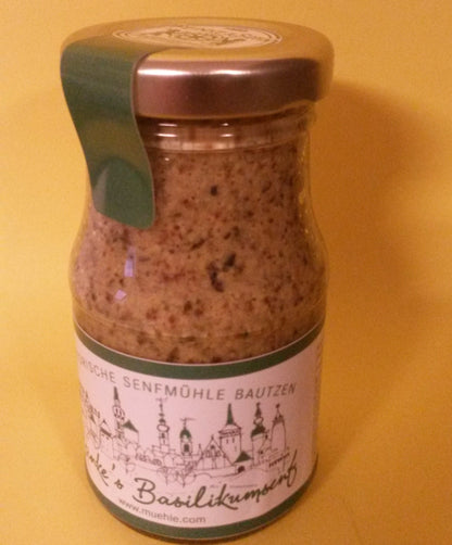 Basilikum Senf 100ml  Bautzener Hammermühle