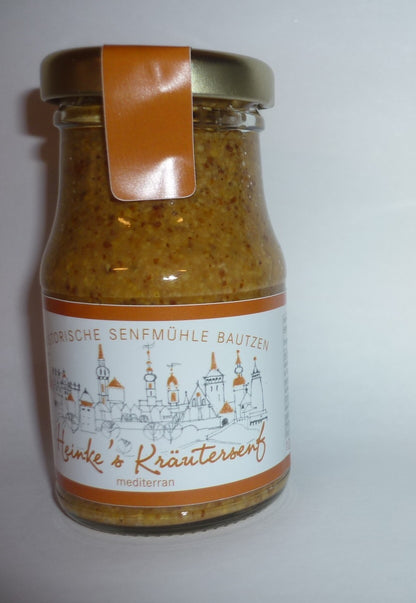mediterraner Kräuter Senf 100ml  Bautzener Hammermühle