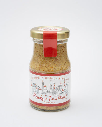 Preiselbeer Senf süß - halbgrob 100 ml  Bautzener Hammermühle