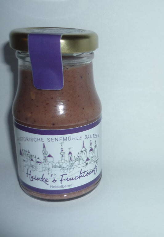 Heidelbeer Senf süß - halbgrob 100 ml  Bautzener Hammermühle