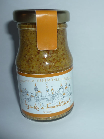 Orangen Senf süß - halbgrob 100 ml  Bautzener Hammermühle Apfelsine