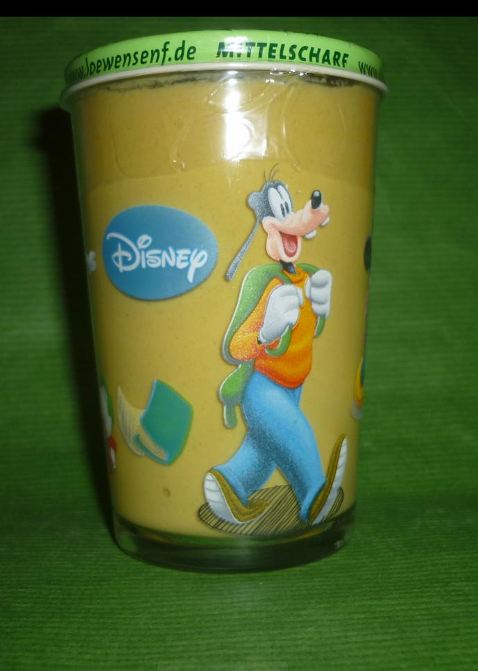LöwenSenf Disney Sammelglas   Goofy, Micky + Minni Maus , Tick, Trick, Track wandern