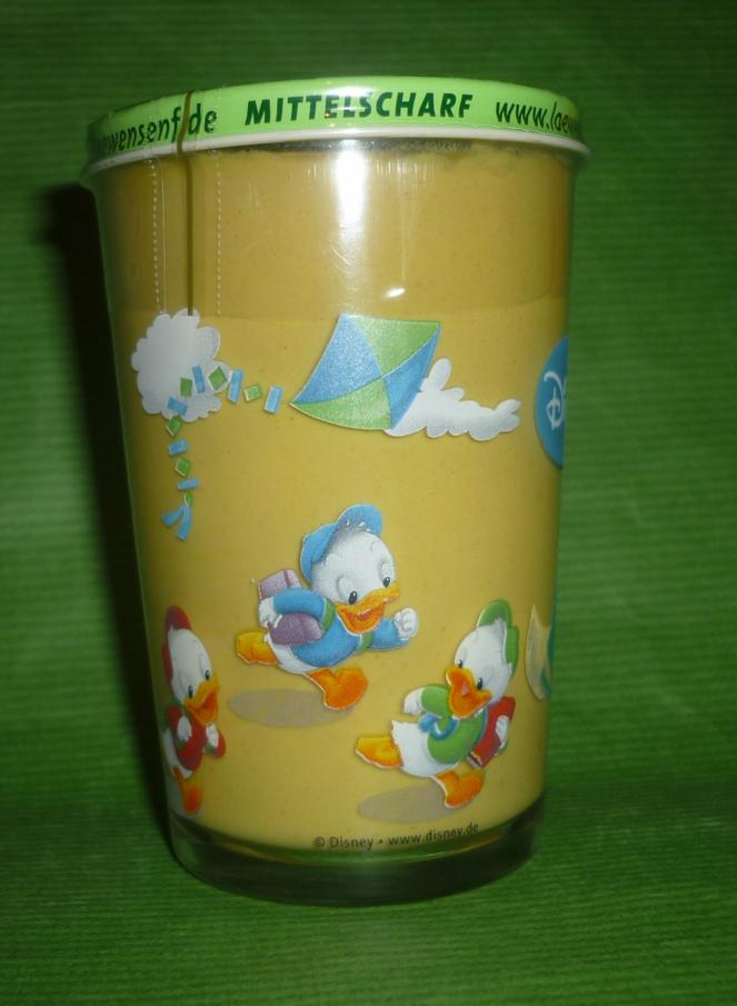 LöwenSenf Disney Sammelglas   Goofy, Micky + Minni Maus , Tick, Trick, Track wandern