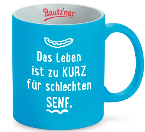 Bautzner Sammeltasse - Das Leben ist zu kurz für schlechten SENF incl. Bz Becher