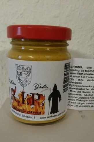 Chili Senf  RIP 100 ml sehr sehr scharf  Rest in Peace - Carolina Reaper