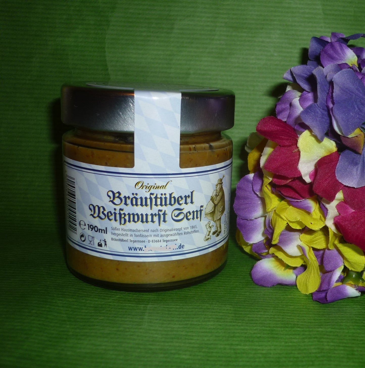 Bräustüberl Weißwurst  Senf halbgrob  180ml im Glas -  bayrisch original