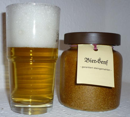 Bier Senf 270ml Thüringen - Schwarzbier - rustikaler Tontopf