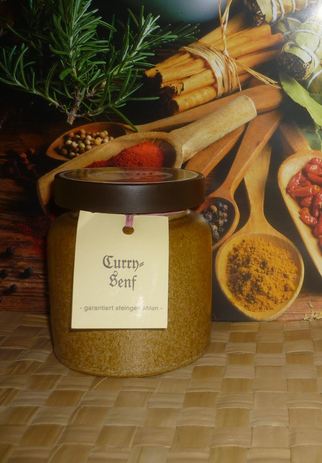 Curry Senf 270ml Thüringen rustikaler Tontopf