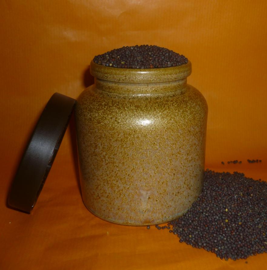 Dekotopf, Senftopf  rustikal  ca 270 ml  mit Deckel