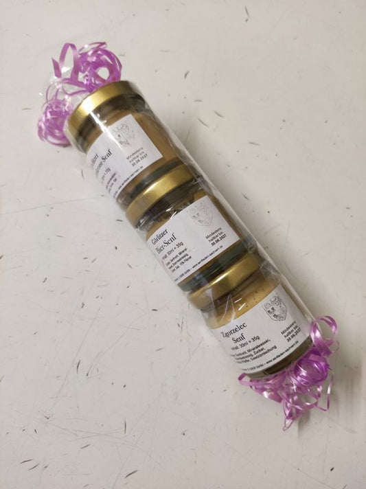Görlitzer  Dreier   75 ml  mittelscharfer Senf in der hübschen  Rolle
