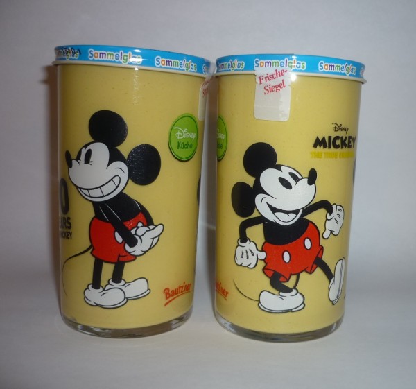 Bautzner KinderSenf 90 Jahre Micky Maus Sammelglas Vintage
