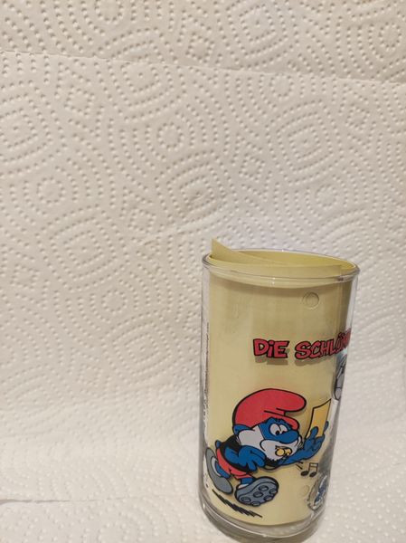 Die Schlümpfe Schlumpf -Fussball Tricks- Sammelglas develey