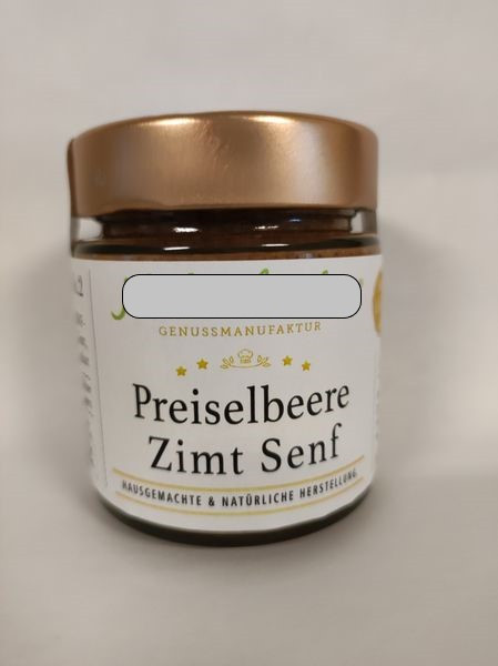 Preiselbeere Zimt Senf 150ml vegan-