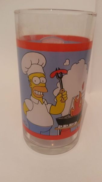 Simpsons Homer grillt Sammelglas Trinkglas- Hengstenberg Senf