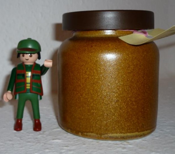 Jäger Senf Thüringen 270ml ( Wildkräuter) steingemahlen rustikaler Tontopf