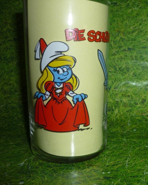 Die Schlümpfe Schlumpf Ritter+ Narr +Schlumpfinchen Sammelglas develey