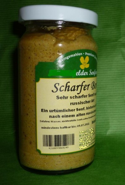 scharfer Boris Senf 190ml ( altes Rezept) vegan