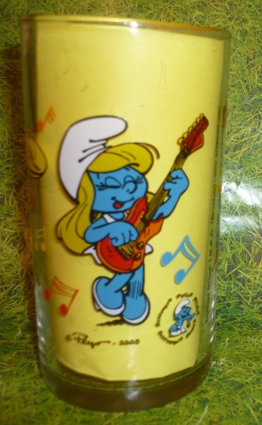 Die Schlümpfe Schlumpf -Schlagzeug- Sammelglas develey Senf