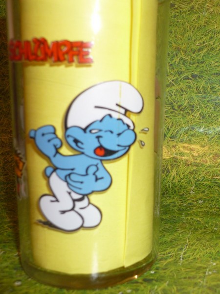 Die Schlümpfe -Schlumpf Geschenk explodiert- Sammelglas develey