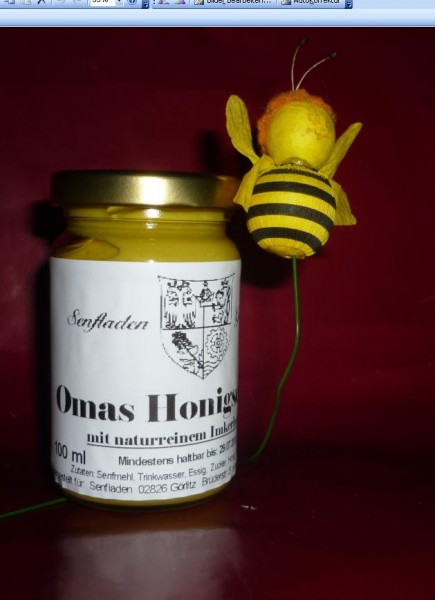 Honig Senf 270ml Thüringen steingemahlen rustikaler Tontopf