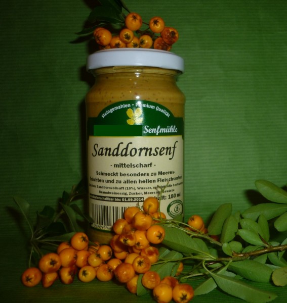 Sanddorn Senf 190ml fruchtig mittelscharf vegan