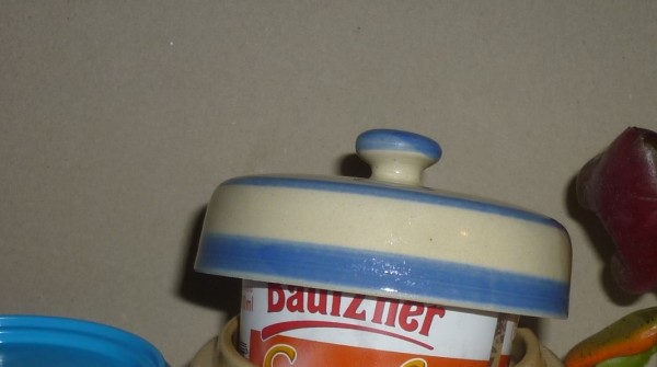 Ersatz Deckel Senftopf beige blau