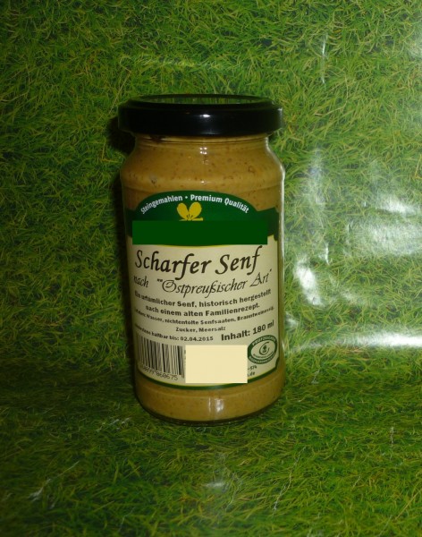 scharfer Boris Senf 190ml ( altes Rezept) vegan